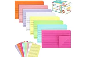PENPRIS 400 SCHEDE (8 confezioni) A LINEE - 8 colori - Carte per ripasso 5x3" [127x77mm] - Schede multicolori per ufficio, scuola, casa - Rif. PAP06MX400