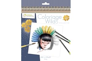 Avenue Mandarine GY120C Wild, 5ª edición de papel de dibujo de 250 g, con hojas microperforadas, 28 hojas (14 dibujos x 29, para niños a partir de 5 años, 1 unidad