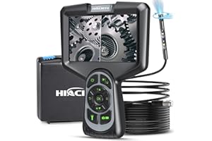 Cámara de inspección de Doble Lente giratoria eléctrica de 360° con Cable semirrígido Desmontable de 16,5 pies, cámara endoscópica Industrial Hiacinto 1080P con luz y Pantalla IPS de 5 Pulgadas