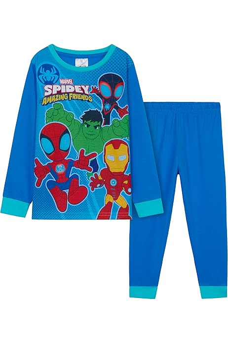 Marvel Spiderman Pyjama Set Für Jungen - Offizieller Spider-Anzug Schlafanzug
