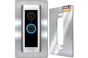 Baron Design | Edelstahl Blende | Zubehör für Ring Videotürklingel Pro Kabel/Video Doorbell Pro 1 & 2 | Halterung, Schild, Wandplatte für Klingel