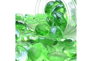 HIBUY Deko Glas Nuggets Ã˜ 2 cm - Farbe Mint/Dekosteine, Glassteine, Muggelsteine - 400 g