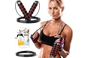 EILA Pack Comba de Saltar Fitness + APP Personalizada + 1 Cuerda Crossfit de Repuesto para Hombre y Mujer - Set Cuerda de Saltar para hacer Ejercicio en Casa o en la Calle - Kit Comba Boxeo para el Gym