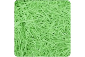 RONGZUBAT 200g Raffia Füllmaterial Geschreddertes Papier Geschenk Füllung für Party Grün,Grün Geschenk Hamper Shred Papier Geschenkverpackung für Party Hamper Füllung Geschenkbox Dekorations