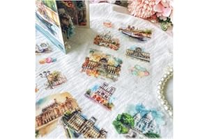 ‎TA MERRY Ta Merry Scrapbook Stickers Set,18 Blätter Scrapbooking Zubehör,Journal Aufkleber,Buch Dekoratives Zubehör für Scrapbooking,Computer,Geschenkbox,Journal Dekoration(Romantic Street View)