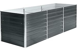 ‎ESTEXO ESTEXO Hochbeet Metall Pflanzbeet Gemüsebeet Stahl Beet Pflanzkasten Blumenbeet Garten Verzinkt Gartenbeet RAL7016 (Anthrazitgrau) 240x80x77 cm