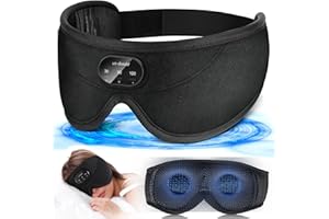 LC-dolida Eye Mask Bluetooth Headphones Built-in 38 Soothing White Noise, 100% Blackout 3D Music Sleep Headphones, Wireless Face Mask Headphones for Travel, Nap Sleeping, Shift Work