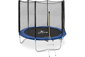 Uniprodo Uni_Trampoline_04 Gartentrampolin Outdoor Trampolin + Netz + Randabdeckung+ Regenschutz + Leiter Ø 240 cm