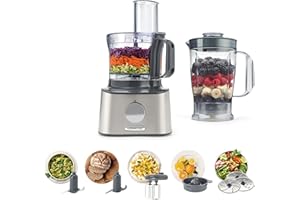 Kenwood Multipro Compact FDM301SS Robot da cucina con 2 velocità di Lavorazione+Pulse, Ciotola da 2,1L, Frullatore da 1.2 L, 3 Dischi in acciaio, sbattitore doppia frusta, Spremiagrumi