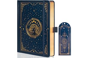 TIEFOSSI Tree of Life Journal, A5 Lined Journal for Women Men, Aesthetic Notebook with 316 Numbered Pages, Hardcover Vegan Leather Journals with Bookmark, 100 GSM Thick Paper