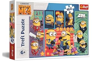 Trefl - Despicable Me 4, Minionkowa Radość - Puzzle 160 Elementów - Kolorowe Puzzle z Bohaterami Bajki, Kreatywna Rozrywka, Zabawa dla Dzieci od 6 lat