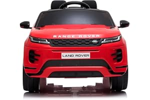 BC BABY COCHES - Coches Eléctricos para Niños Range Rover EVOQUE, Coches De Batería 12v, Música por Bluetooth, Suspensión, con Mando Teledirigido para Padres, Apertura De Puertas. (Rojo)