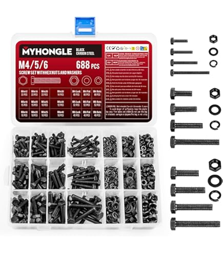 231-teiliges M6 Schrauben Set Edelstahl - Inbus Schrauben Mit Muttern