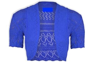 Style Lockers® Kids Girls Short Sleeve Front Open Bolero Knitted Cropped Cardigan Shrugs Sweater Tops Size Age 3-13 Years