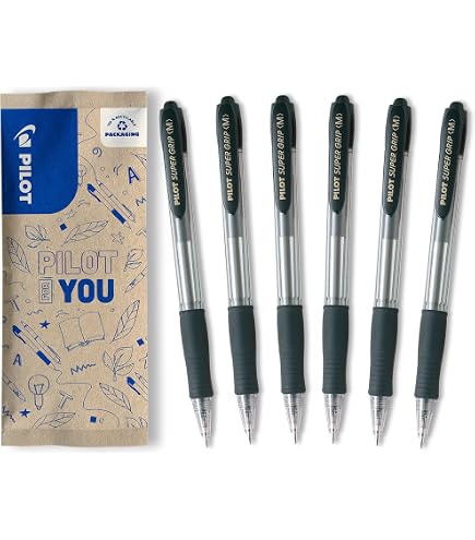 Recharges Pour Stylos Bille Pilot - Lot De 12, Pointe Moyenne Noire, Compatible Nombreux Modèles - 12