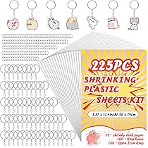 Warckon El Kit De Hojas De Plástico Retráctil De 149 Piezas Incluye 24 Piezas De Papel De Arte Retractil Con 125 Llaveros Accesorios Para Ninos
