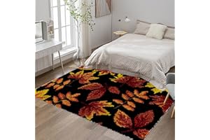 TEHOCWIZ Kits de Crochet de Loquet Point de Croix Kit Tapis Point Noué à Faire CréAtion de Tapis et Canvas Kit 38x52 cm Latch Hook Kit de Tapisserie pour Adultes, Débutants