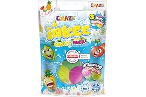 CRAZE INKEE Bombas de baño para niños Fruity Pack con 3 Bombas de baño con aroma a frutas, 3 Colores, incluye 30g, compatibles con INKEE Wands, Sin Gluten