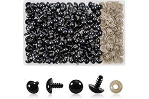 TOAOB THE ONE AND ONLY BABY TOAOB 150 Piezas Ojos de Seguridad para Amigurumi con Arandelas 14 mm Ojos Manualidades de Plástic Negro para Accesorios Hacer Tejer Peluche Animales