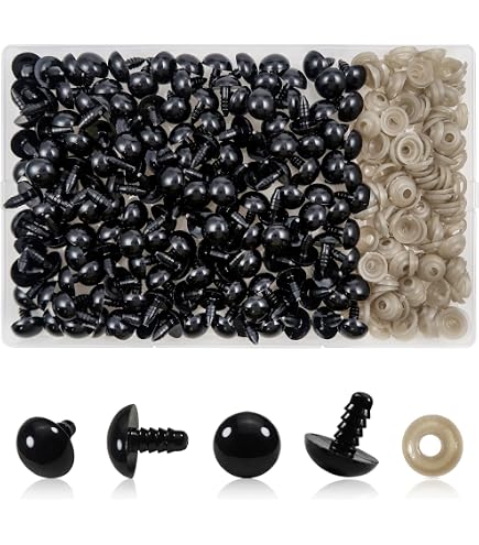 Kit 1400 Occhi Di Sicurezza UIEXAY Per Amigurumi – 3-6mm, Fondo Piatto Con Colla, Per Pupazzi E Bambole Fai-da-Te