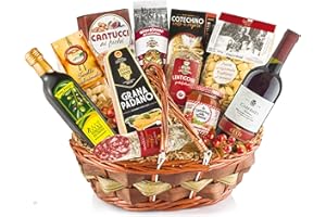 VILLA GUELFA Cesto Regalo Natalizio "STELLA ALPINA" con Specialità Gastronomiche Selezionate - 12 pezzi