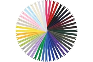 DOITEM Nylon Fermeture éclair pour L'artisanat de Couture | 24 Couleurs Mélangées #3 | 48 Pcs/Paquet (Multicolore, 30CM)