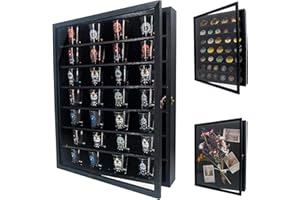 FramePro 40x50 3D Shadow Box Frame with Removable Shelves, Deep Frame 16x20 Display Case for Collector, Keepsake Coins Military Medals Pins Wedding Flowers-Black