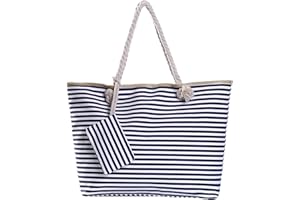 DonDon Bolso de playa grande impermeable con cremallera bolso de hombro