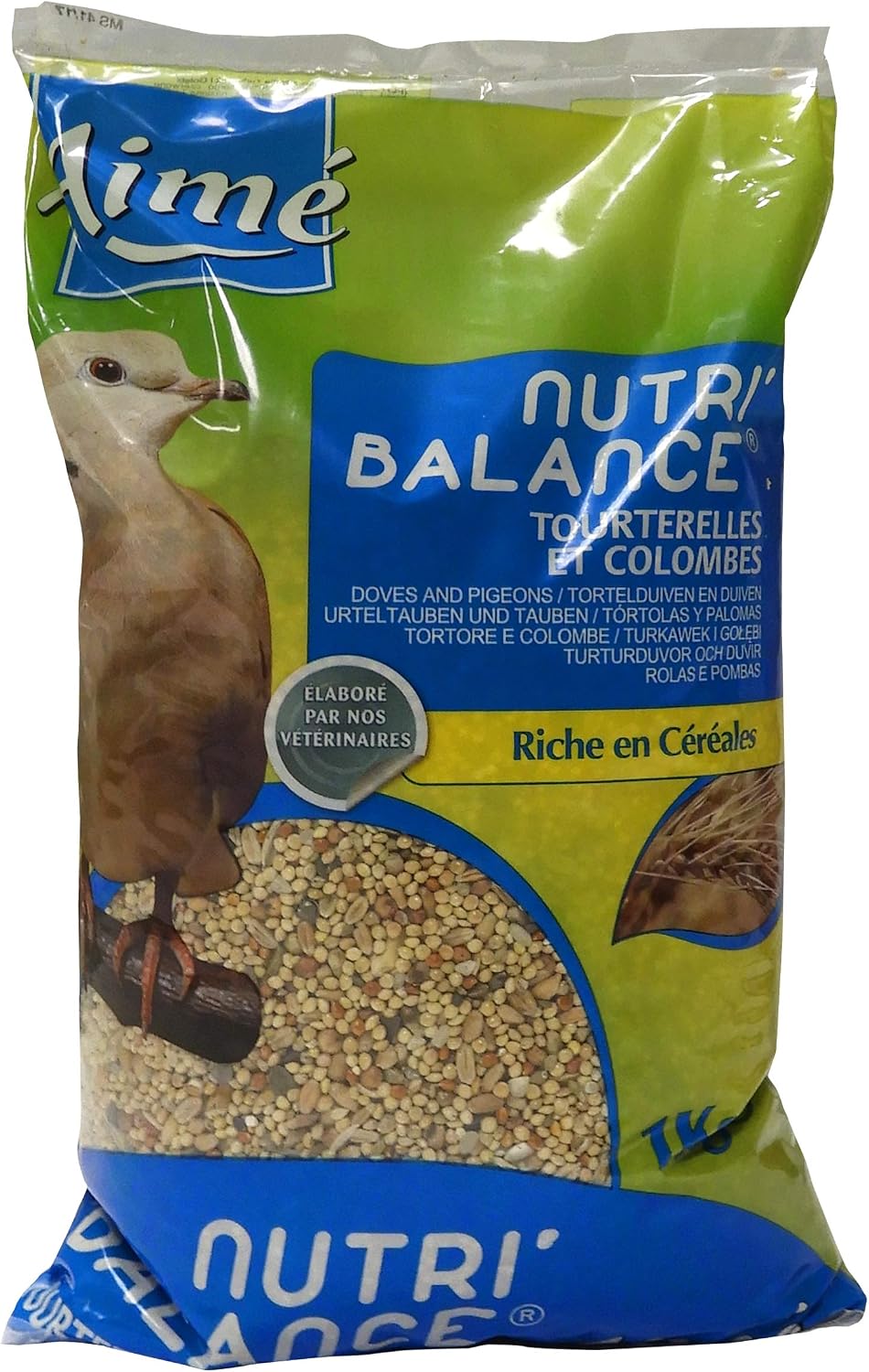 Alimentos para tórtolas y Palomas, NUTRI'BALANCE Comida para tórtolas y Palomas, Bolsa de 1 kg