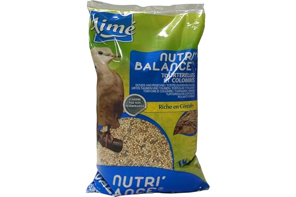 AIME Nourriture pour Tourterelles et Colombes, NUTRI'BALANCE Repas pour Tourterelles et Colombes, Sac de 1KG