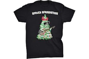 Viper Spruce Springsteen Funny Christmas Tree with Guitar T-Shirt (Black, M)