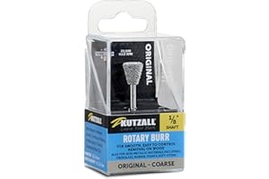 Kutzall Original Dove Tail Rotary Burr, 1⁄8" Shaft, Coarse - Woodworking Attachment for Dremel, Foredom, DeWalt, Milwaukee. Abrasive Tungsten Carbide, 3⁄8" (9.5mm) Dia. X 1⁄2" (12.7mm) Length, DT-38-E