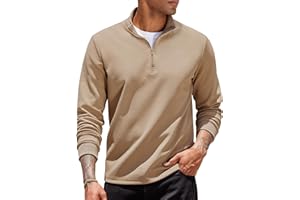 COOFANDY Felpa Uomo Senza Cappuccio Sweatshirt Mezza Zip Collo Semi Alto Classico Sportivo Pullover Casual Regular Fit
