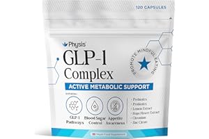 Physis GLP-1 Booster | Appetite & Weight Balance | Metabolic Support | Naturally Stimulate & Stabilise GLP1 | 120 Vegan Capsules | 2 Months | Probiotic Prebiotic Bioflavonoids Extracts & Minerals