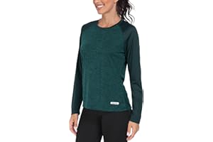 AjezMax T-Shirt de Course Femme à Manches Longues Tops UPF 50+ Entraînement Hauts Séchage Rapide pour extérieur, la randonnée, la Gymnase