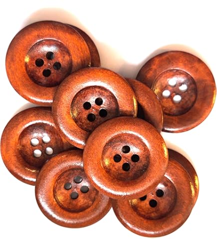 5 stuks premium houten knopen om op te naaien, bloemenpatroon - donkerbruin - 6 cm - mantelknopen, scrapbooking, decoratie