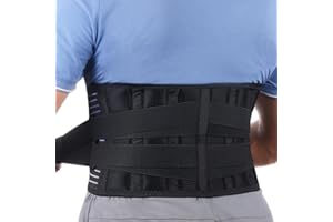 Teyssor Rückenbandage, Atmungsaktive Rückenstützgürtel, Verstellbare Rückenstütze, Lendenwirbelstütze mit 6 Ständern für Männer und Frauen