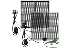 Vegena Tapis Chauffant Reptile,2 PIÈCES 28X28CM 14W Tapis Chauffant Terrarium,Coussin Chauffant Terrarium Réglable avec Contrôle De Température,Terrarium Tapis Chauffant pour Reptiles