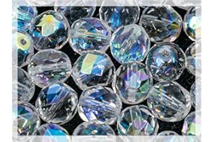 BOHEMIA CRYSTAL VALLEY 25 pcs cristal perles de verre tchèques Fire-Polished ronde 8mm, Cristal AB 00030-28701