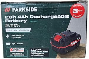 20 V litiumjonbatteri, 4 Ah Parkside XTEAM-serien