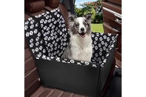 Wimypet Hunde Autositz wasserdichte, Haustier Autoschondecke mit Hund Sicherheitsgurt, Hundekorb für Rückbank Vordersitz Hund Sitzbezug Hundedecke Hunde Autoschondecke 57 x 57 x 33 cm
