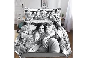 VOIV 3D Bettwäsche Måneskin Bettbezug-Set Double（200x200cm） + Kissenbezug Sängerin Stern 3 Teilig Mit Reißveschluss,Set Di Biancheria Da Letto Für Kinder, Jungen, Jugendlich