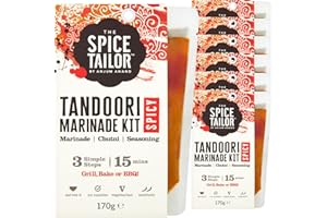 The Spice Tailor, Marinade Kits, Spicy Tandoori Marinade Kit in 15 Minutes with 3 Simple Steps, 170 g Packet (Pack of 7)