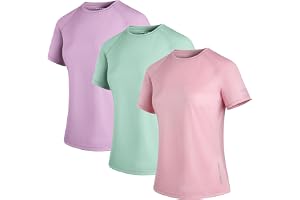 Ladies Sports T-Shirts 3 Pack Breathable Moisture Wicking Quick Dry Gym Running Tee for Women Training Fitness Hiking Leisure