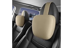 POKSRI 2 cojines cervicales para coche, reposacabezas para asientos del conductor, terciopelo de microfibra, poliéster basado en plantas, grosor/altura ajustable, 30 x 19 cm, forro interior rellenable