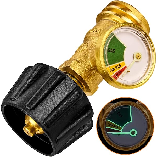 EVTSCAN Propaantankmeter Niveau-indicator Lekzoeker Gasdrukmeter Universeel voor RV Camper, Cilinder, BBQ Gasgrill, Verwarming, Type 1-aansluiting