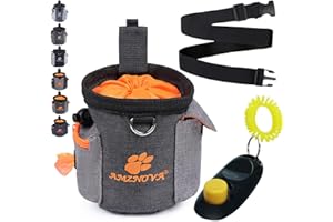 AMZNOVA Leckerli-Tasche für Hunde, Haustier-Trainingstasche für kleine bis große Hunde, Leckerli-Tragetasche mit verstellbarem Bund & Kotbeutelspender für Spaziergänge