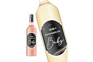 ‎JOLI COON JoliCoon Flaschenetikett - Wir bekommen ein Baby - Schwangerschaft verkünden - 8,5x12cm