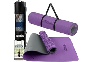 LA MENTE ES MARAVILLOSA - Tappetino da Yoga, Pilates, Fitness o Altri Sport【183x61 cm】con E-Book, Materassino Antiscivolo in TPE con Borsa a Tracolla, Tappeto per Allenamento e Meditazione