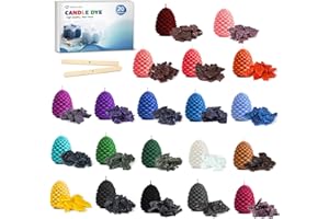 Hiebum Colorant pour Bougies - 20 Couleurs de Pigments Solides pour Fabrication de Bougies DIY - Colorant Concentré pour Cire de Soja, Cire d'Abeille, Paraffine, Jelly Wachs et Cire de Palmier